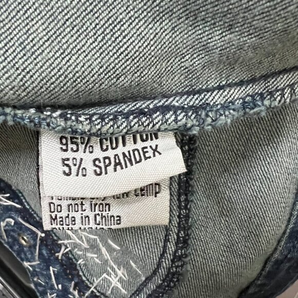 Vintage Cache Denim Jean Jacket Rhinestones Sequin Jouer Aux Echecs collab - Picture 11 of 15